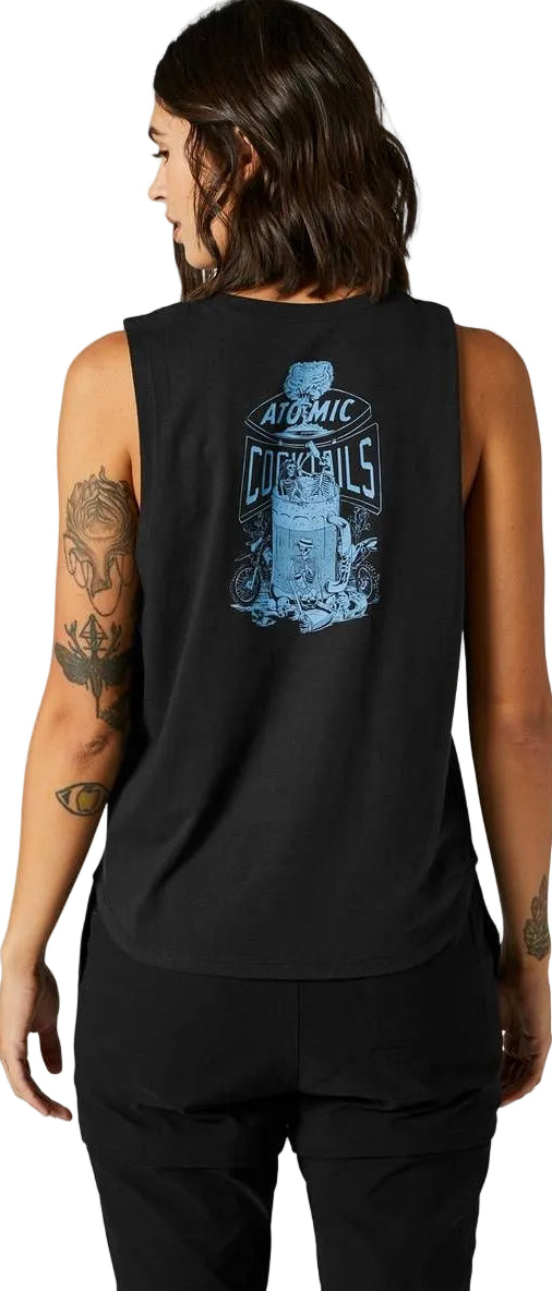 Fox Women DISQUIET TANK Black BACK FACING MODEL