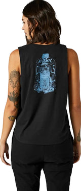 Fox Women DISQUIET TANK Black BACK FACING MODEL
