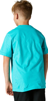 Fox YOUTH PINNACLE Short Sleeve TEE Teal BACK FACING MODEL