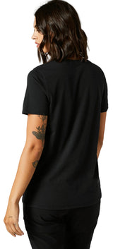 Fox Women VANISHED Short Sleeve TEE Black BACK FACING MODEL