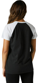 Fox Women RWT Short Sleeve RAGLAN TEE Black BACK FACING MODEL