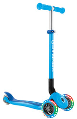 Globber PRIMO Foldable Lights Scooter - Sky Blue/Navy Blue