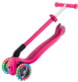 Globber PRIMO Foldable Lights Scooter - Fuchsia/Dark Pink