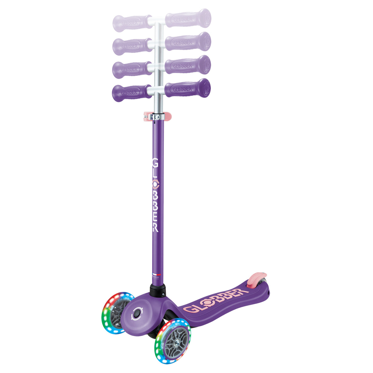 Globber PRIMO PLUS with Lights - Purple/ Pastel Pink