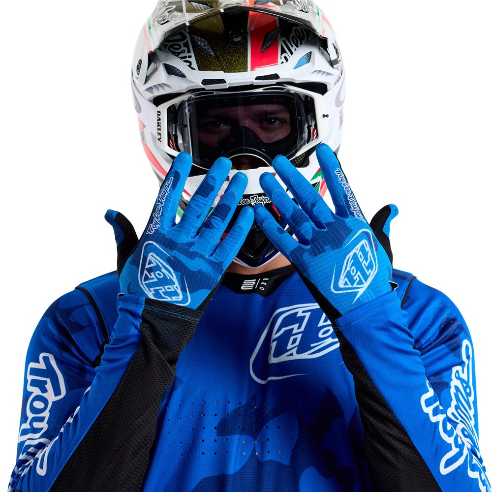 Troy Lee Designs AIR GLOVES BLOTTED BRIGHT BLUE