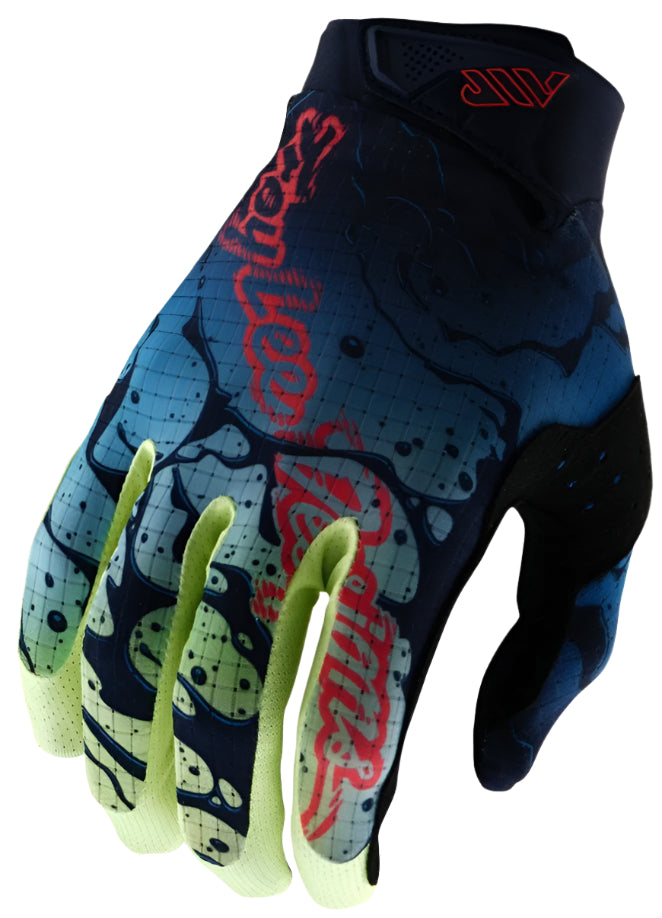 Troy Lee Designs YOUTH AIR GLOVE DRIP GLO YELLOW / DARK NAVY