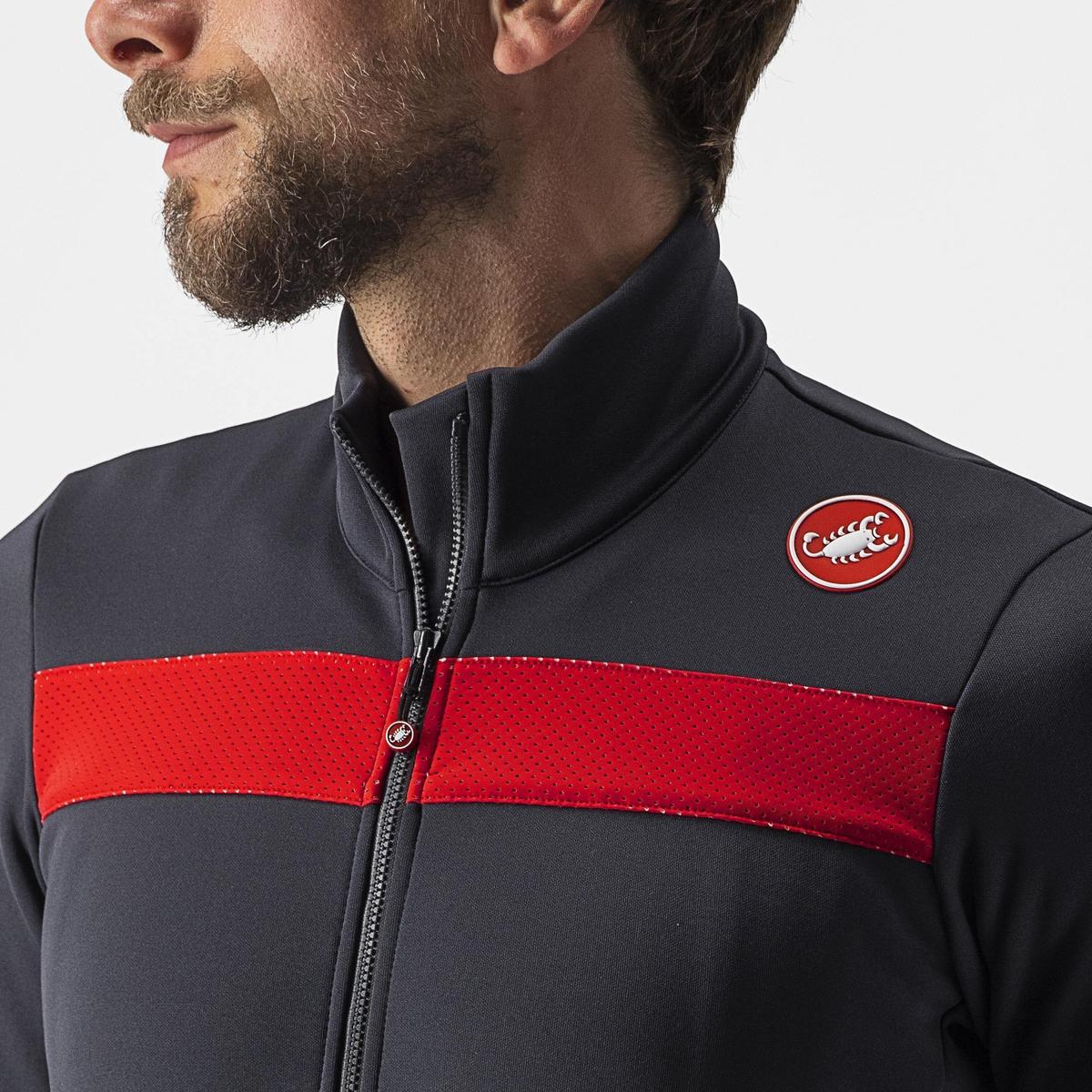 Castelli Puro 3 Jersey Dark Grey/Red Reflex