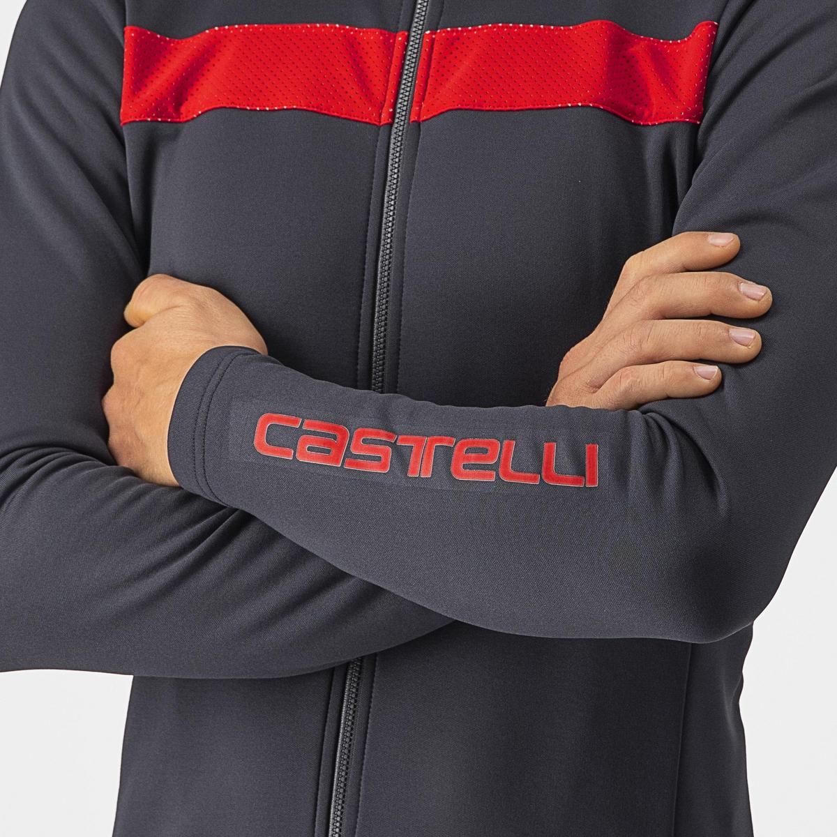 Castelli Puro 3 Jersey Dark Grey/Red Reflex