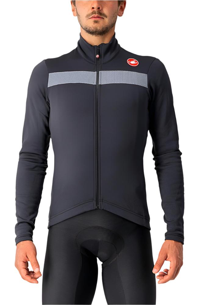 CASTELLI PURO 3 JERSEY FULL ZIP LIGHT BLACK/SILVER REFLEX