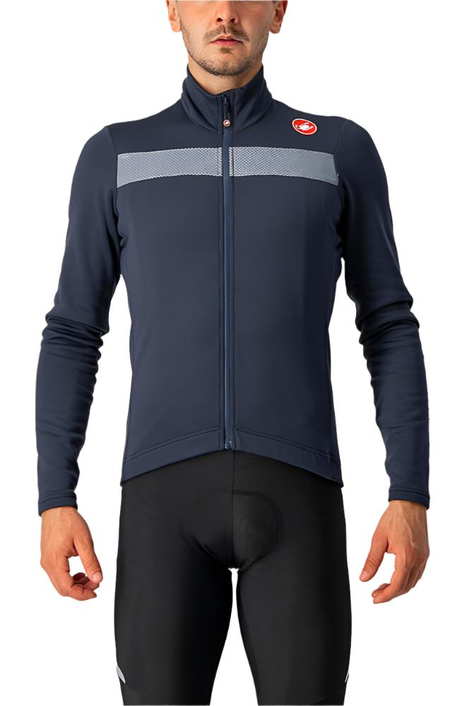 CASTELLI PURO 3 JERSEY FULL ZIP LIGHT BLACK/SILVER REFLEX