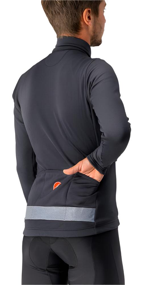CASTELLI PURO 3 JERSEY FULL ZIP LIGHT BLACK/SILVER REFLEX