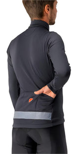 CASTELLI PURO 3 JERSEY FULL ZIP LIGHT BLACK/SILVER REFLEX
