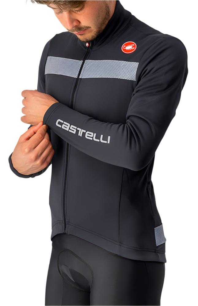 CASTELLI PURO 3 JERSEY FULL ZIP LIGHT BLACK/SILVER REFLEX