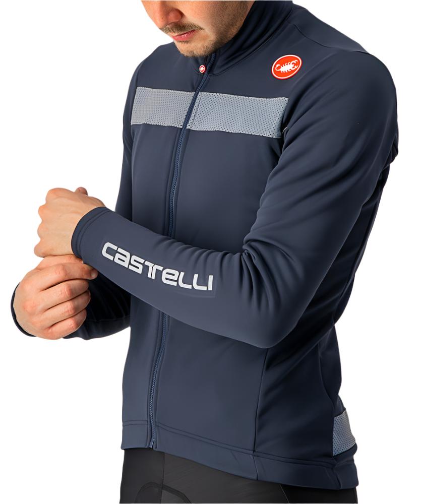 CASTELLI PURO 3 JERSEY FULL ZIP LIGHT BLACK/SILVER REFLEX