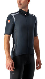 CASTELLI PERFETTO ROS CONVERTIBLE JACKET LIGHT BLACK/SILVER REFLEX SIDE FRONT