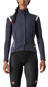 CASTELLI PERFETTO ROS WOMENS LONG SLEEVE DARK STEEL BLUE/SOFT PINK FRONT