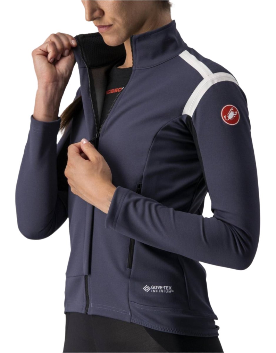 CASTELLI PERFETTO ROS WOMENS LONG SLEEVE DARK STEEL BLUE/SOFT PINK SIDE FRONT