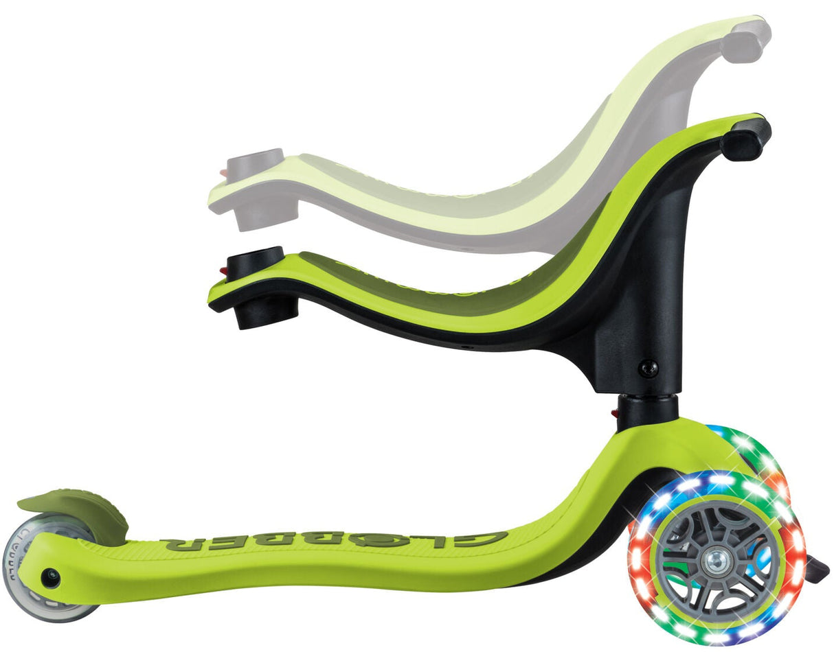  Globber GO UP SPORTY Lights Scooter - Lime Green/Khaki
