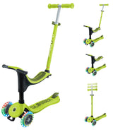 Globber GO UP SPORTY Lights Scooter - Lime Green/Khaki