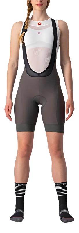 CASTELLI PRIMA WOMENS BIB SHORT FOREST GREY/SULPHUR FRONT