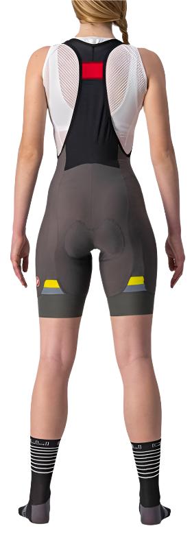 CASTELLI PRIMA WOMENS BIB SHORT FOREST GREY/SULPHUR BACK