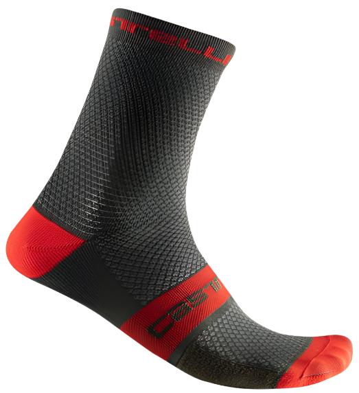 CASTELLI SUPERLEGGERA SOCK MILITARY GREEN/FIERY RED 
