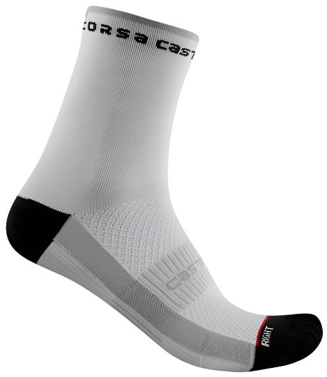 CASTELLI ROSSO CORSA WOMENS 11 SOCKS WHITE/BLACK 