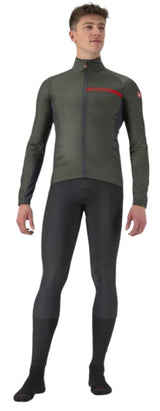 CASTELLI SQUADRA STRETCH JACKET MILITARY GREEN/DARK GRAY FRONT