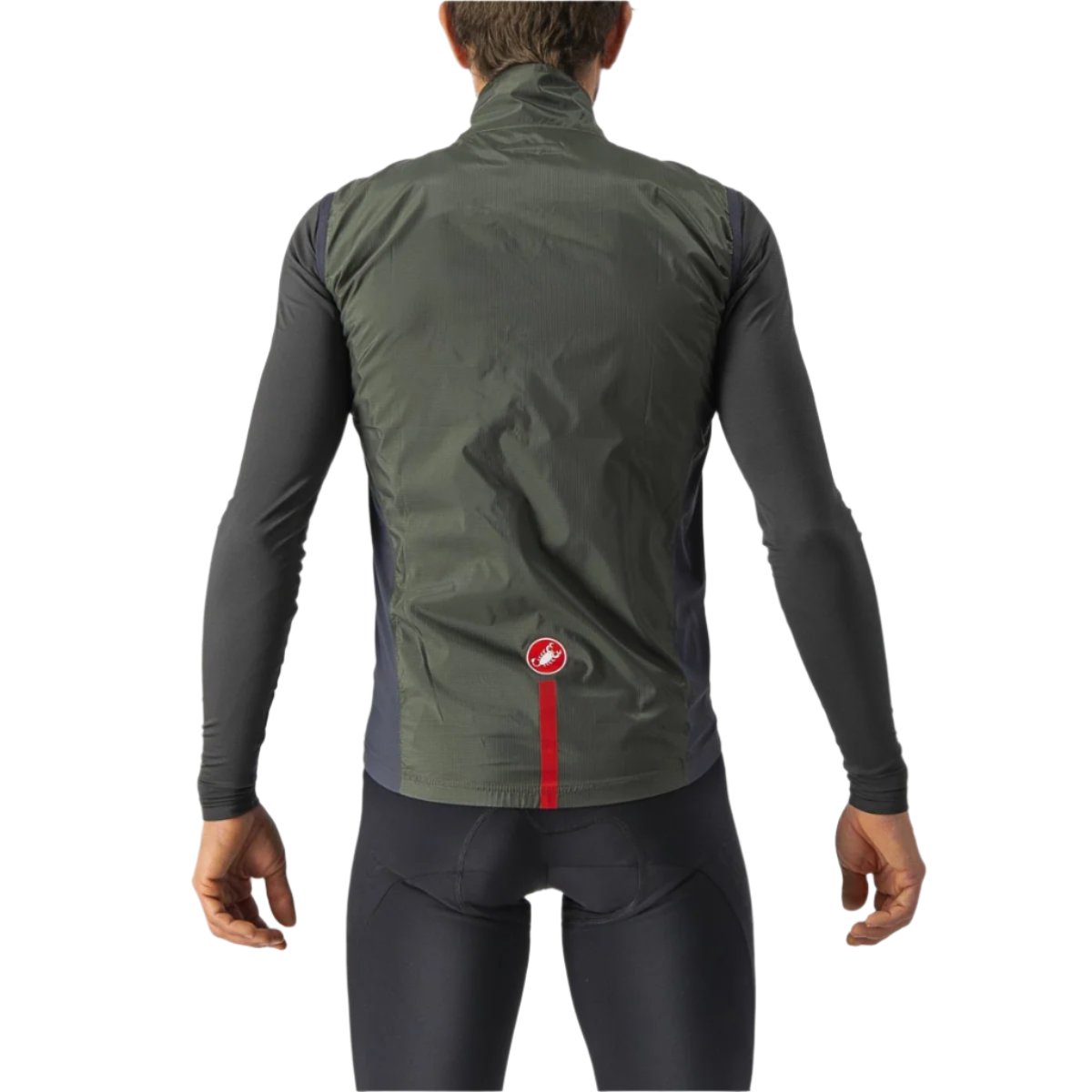CASTELLI SQUADRA STRETCH VEST MILITARY GREEN/DARK GRAY BACK