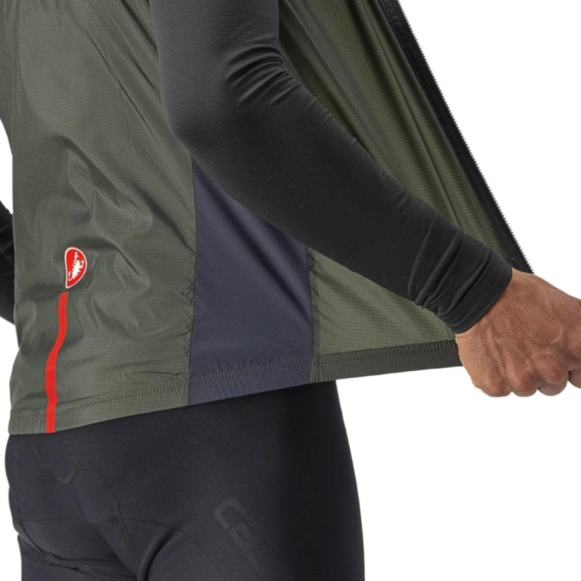 CASTELLI SQUADRA STRETCH VEST MILITARY GREEN/DARK GRAY SIDE