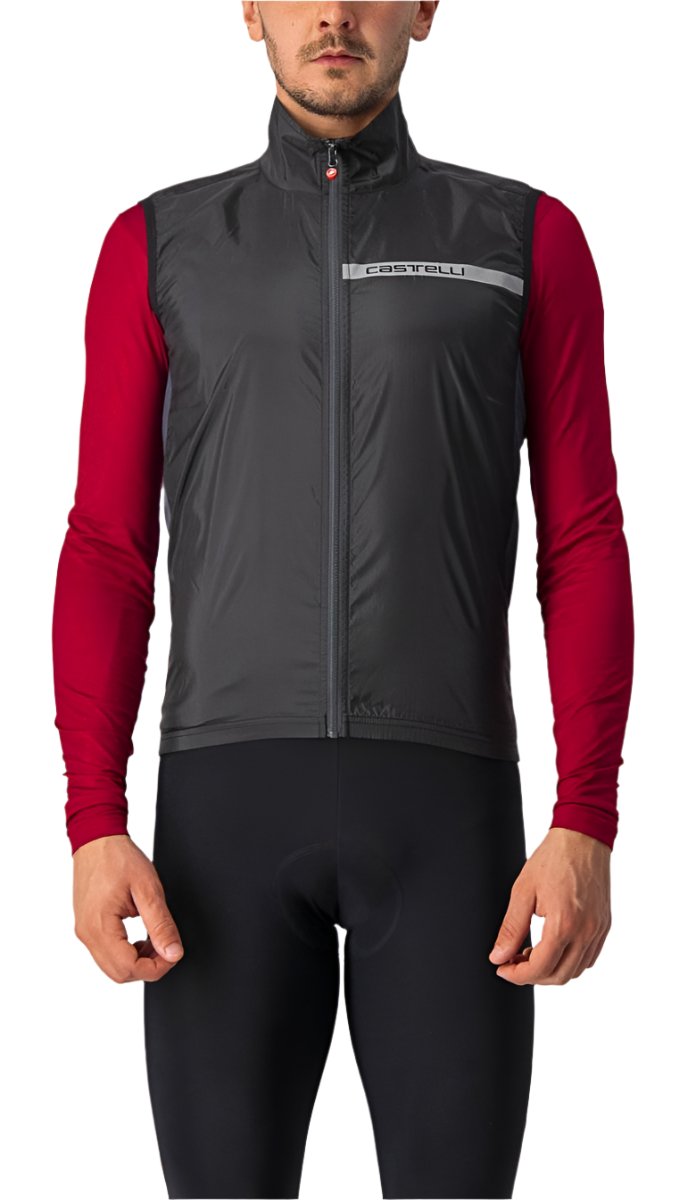 CASTELLI SQUADRA STRETCH VEST LIGHT BLACK/DARK GREY FRONT