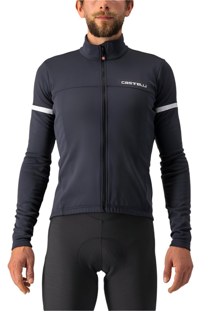 CASTELLI FONDO JERSEY LIGHT BLACK/WHITE REFLEX FRONT