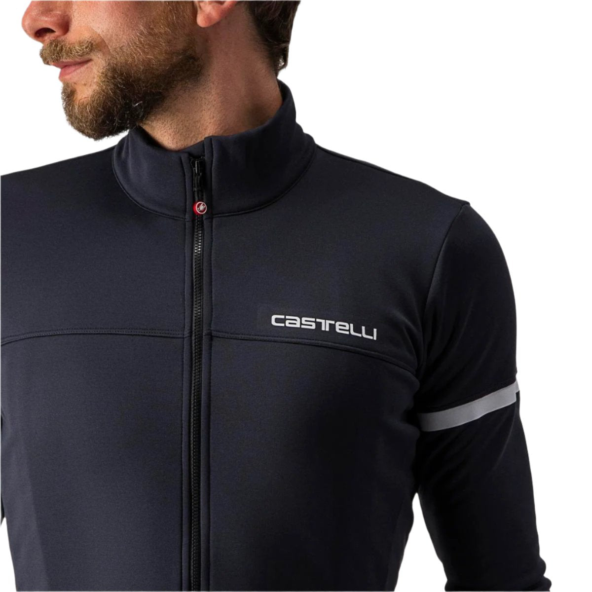 CASTELLI FONDO JERSEY LIGHT BLACK/WHITE REFLEX FRONT PRINT
