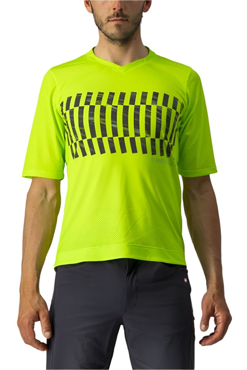 CASTELLI TRAIL TECH TEE ELECTRIC LIME/DARK LIME FRONT