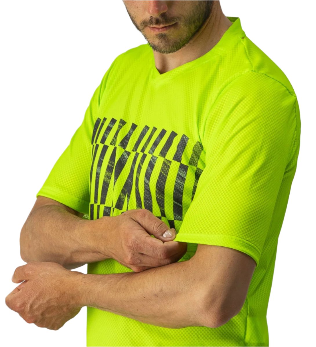 CASTELLI TRAIL TECH TEE ELECTRIC LIME/DARK LIME SLEEVE