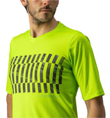 CASTELLI TRAIL TECH TEE ELECTRIC LIME/DARK LIME SIDE FRONT