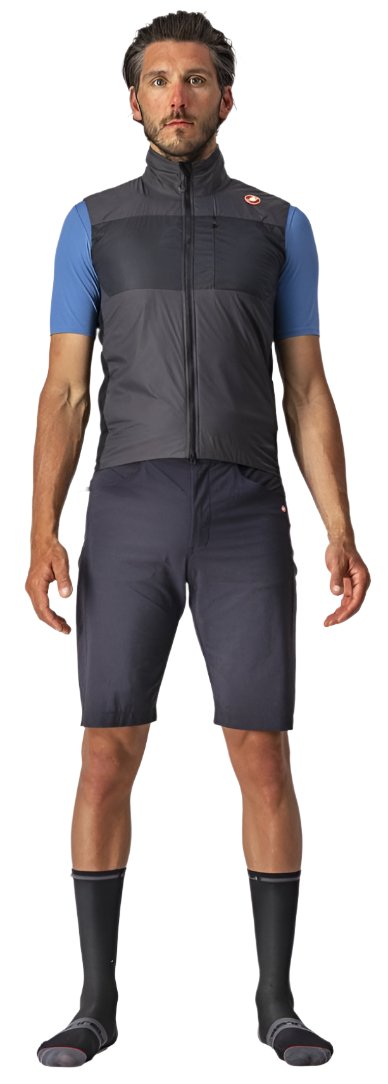 CASTELLI UNLIMITED PUFFY VEST DARK GREY/BLACK-SILVER GREY FRONT