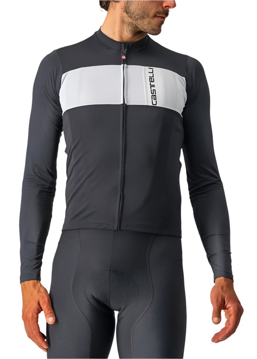 CASTELLI PROLOGO LONG SLEEVE JERSEY LIGHT BLACK/SILVER GREY-IVORY FRONT