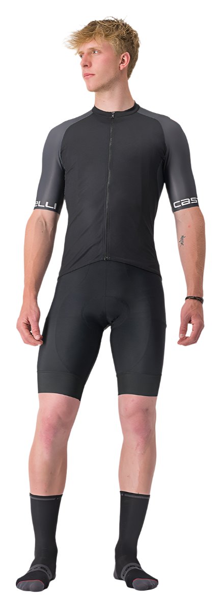 CASTELLI ENTRATA JERSEY LIGHT BLACK/DARK GRAY-IVORY FRONT