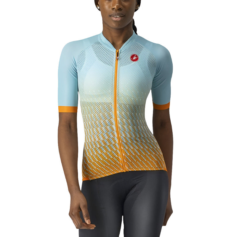 CASTELLI CLIMBER'S JERSEY SKY LIGHT/LIGHT ACQUA-POP ORANGE