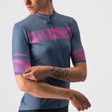 Castelli Fenice Women's Jersey Light Steel Blue/Pink Fluro