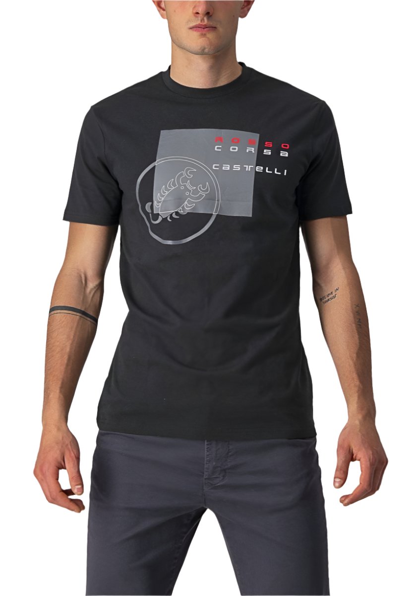 CASTELLI MAURIZIO TEE BLACK-DARK GREY-RED FRONT