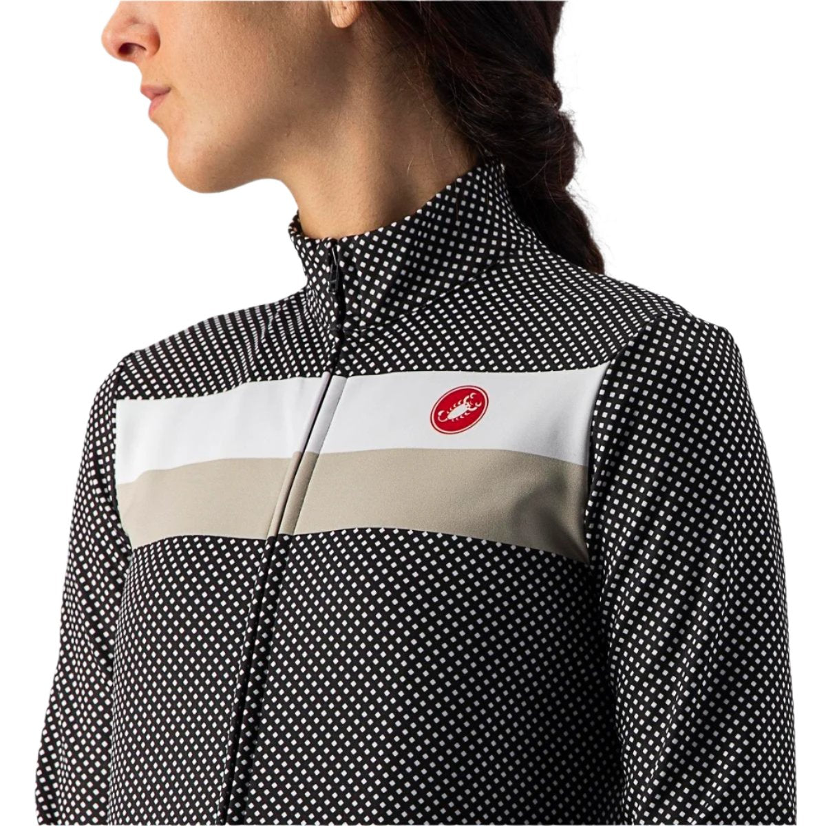 CASTELLI VOLARE LS JERSEY BLACK/WHITE-CHALK SIDE FRONT