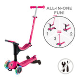 Globber Go Up Sporty Lights 360 - Fuchsia/Dark Pink