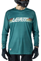 Leatt MTB Enduro 4.0 Jersey Teal FRONT FACING MODEL
