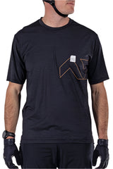 Leatt MTB Trail 1.0 X-Flow Jersey Black FRONT FACING MODEL