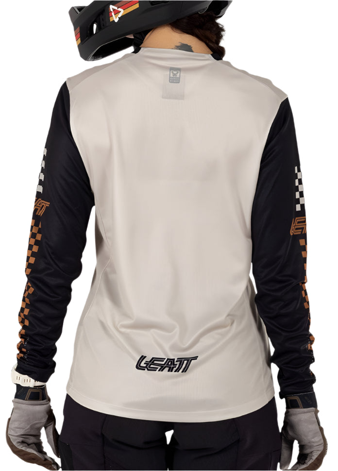 Leatt MTB Enduro 4.0 Women's Jersey Cream BACK FACING MODEL
