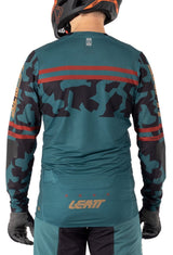 Leatt Gravity 4.0 MTB Jersey Teal BACK FACING MODEL