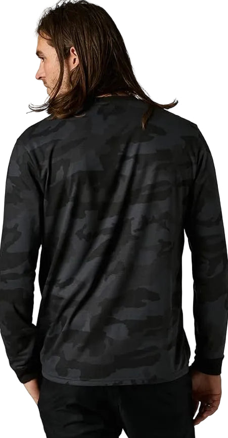Fox CLEAN UP CAMO Long Sleeve TECH TEE Black Camo BACK