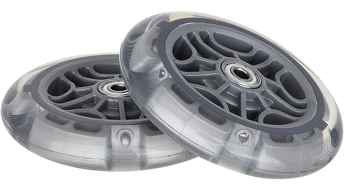 Globber 121mm White Light-Up Wheel Pair for GoUp/Junior/Primo/Elite/Master/Flow